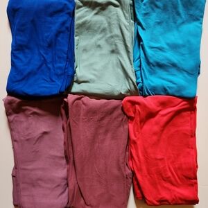 6 LuLaRoe OS Leggings in Blue Teal Mint Mauve Plum Melon Buttery Soft Layering